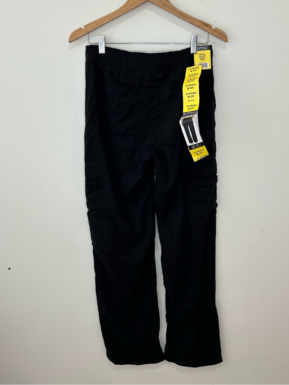 Buffalo David Bitton Women's Tencel Pull-On Cargo Pant Small Black